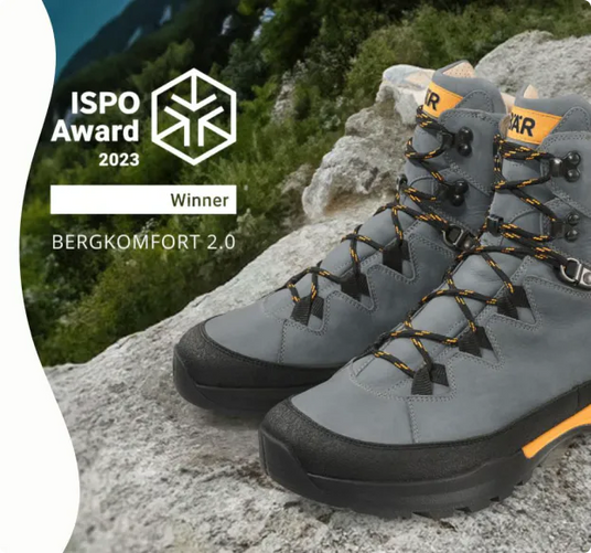 The BERGKOMFORT hiking boot 2.0 won the ISPO Award 2023!