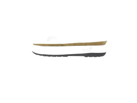 Side view of a sole enabling comfortable, lightweight walking through ergonomic design