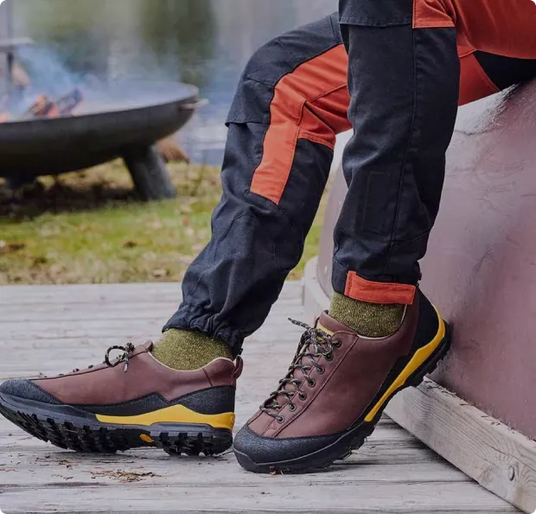 The upper material of the hiking boots