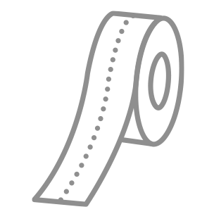 Illustration d'un rouleau de papier toilette gris avec ligne perforée