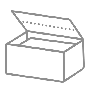 Illustration d'une boîte ouverte avec couvercle