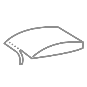 Représentation graphique d'un coussin de canapé moderne avec bouton décoratif.